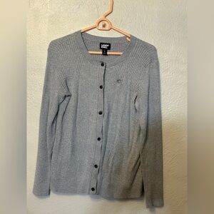Chase Bank Lands End Women's Gray Cardigan Sweater